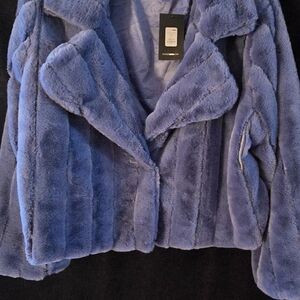 Fashion Nova Luxe Blue Teddy Jacket